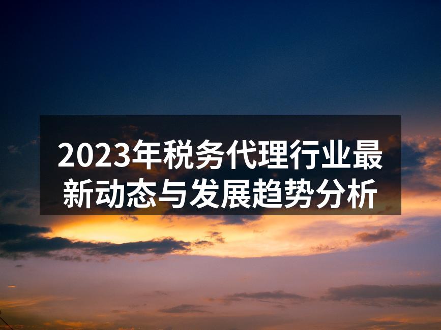2023年税务代理行业趋势分析